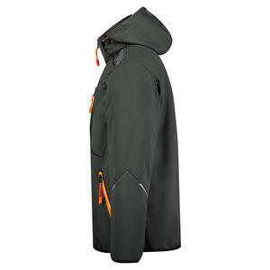 Musthave Veste coupe-vent softshell à capuche ajustable pour hommes Veste coupe-vent tendance respirante à poignets élastiques Veste unique pour hommes - Product Image 5