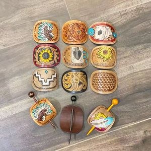 Boho สไตล์ตะวันตกผมวินเทจคุณภาพสูงหนังผู้หญิง Barrette ไม้เพื่อนเจ้าสาวอุปกรณ์เสริมผม - Product Image 4