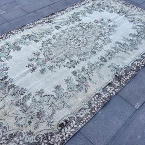 พรมวินเทจขนาด 6.1x10.2 ฟุต พรมตุรกีขนาดใหญ่ พรมขนสัตว์ลายทางสีเทา - Product Image 3