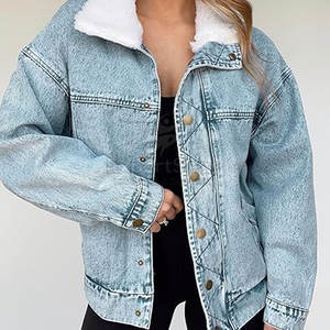 แจ็กเก็ตยีนส์สำหรับผู้หญิงแจ็กเก็ตยีนส์แห้งเร็วดีไซน์ใหม่สำหรับผู้หญิงใส่สบาย - Product Image 3