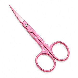 Ciseaux à sourcils roses en acier inoxydable, lame droite et aiguisée, outil de beauté et de toilettage, pour droitiers - Product Image 4