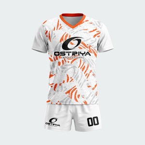 Ensembles d'uniformes de volley-ball pour hommes 100 % polyester, manches courtes, personnalisables, imprimés, respirants, antibactériens, logo frontal, faible MOQ - Product Image 3