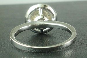 Anillo de compromiso Halo para mujer, diamante de corte redondo de 2,12 quilates, oro blanco real de 14k, moderno - Product Image 3