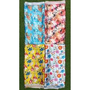 Tissu imprimé en satin Malai pour robes occidentales élégantes, Kurtis, tenues stylées, couture de mode, vêtements de boutique et couture DIY - Product Image 1