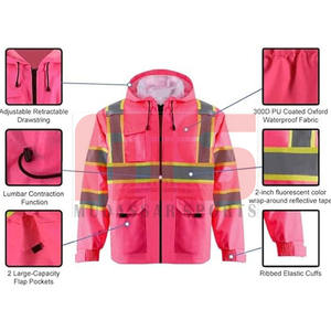 Vêtements de travail haute visibilité pour hommes en gros, veste réfléchissante, vêtements de sécurité imperméables avec logo personnalisé - Product Image 3