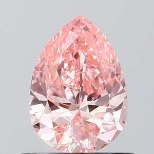 พลอย VVS2เพชรทรงหลวม0.63กะรัตประดับลูกแพร์สีชมพูสดใสแฟนซีที่หายาก - Product Image 1