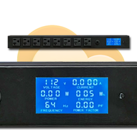 PDU neutre avec compteur 1U 1P2W 15A 115V LCD 8 ports, moniteur de puissance kWh, noir, cordon de 3m, modèle M1K-1511A-08N1