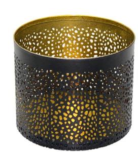 Porte-bougie en fer de conception moderne fait à la main, finition en feuille d'or, couleur noire, récipients à bougies décoratifs pour la maison avec un style de forme unique - Product Image 4