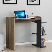 Bureau d'ordinateur extensible moderne en bois grainé avec étagère de rangement pour chambre à coucher et bureau à domicile