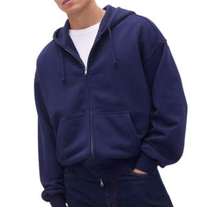 Wholesale Custom Logo Zip Hoodie for Men Sublimation Plain Pullover Sweatshirts Plus Size Hooded Front Winter Jacket for Men - Product Image 4