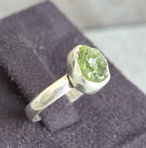 925 Sterling <b>Silver</b> Prehnite <b>Ring</b>, Handcrafted <b>Silver</b> Finish, Handcrafted Gemstone Jewelry Gift for Daily Wear - Product Image 4