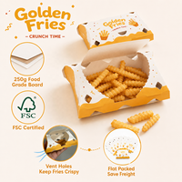 Boîte à frites personnalisée, emballage pour frites, boîte à emporter en papier jetable pour la restauration rapide, impression de logo OEM