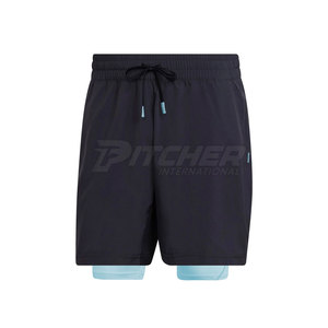 Pantalones cortos de dos pisos informales sólidos de etiqueta privada de alta calidad de secado rápido ecológico ligero bajo MOQ último diseño gran oferta - Product Image 1