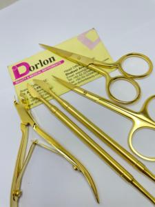 Pince à cuticules en acier inoxydable plaqué or mat avec logo personnalisé avec petit ciseaux à cuticules pour ongles - Product Image 2