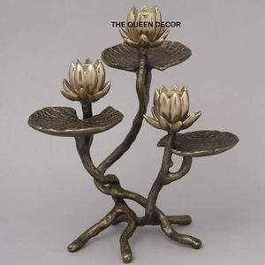 Arte creativo moderno Aluminio Metal Forma única Acabado marrón Portavelas decorativo Estilo elegante Decoración de iluminación - Product Image 1