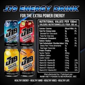 Fresa bebida energética 330ml bebida 24 latas por caja lata sin azúcar taurina vitaminas OEM ODM muestra gratis Vietnam - Product Image 2