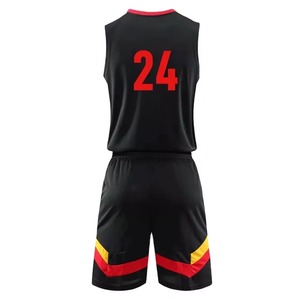 Ensemble Maillot et Short de Basketball Personnalisé Noir Menthe Vert pour Homme avec Panneaux Latéraux Camouflage par Transfert Thermique, Col en V, Respirant et Élastique - Product Image 3