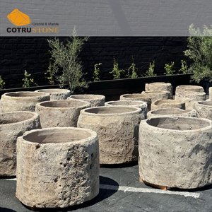 Vaso in Granito Naturale per Arredamento Esterno Giardino Parco Hotel Sculture e Intagli in Pietra Durevoli ed Ecologici per Giardino Esterno - Product Image 3