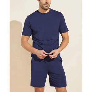 2025 ropa de verano para hombres, conjunto de pantalones cortos hechos de algodón, Conjunto de camiseta y pantalones cortos, conjuntos para hombres, conjunto doble informal para hombres, OEM personalizado - Product Image 2