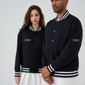 Chaqueta con letras abotonada y logotipo de equipo bordado personalizado abrigo de invierno de carreras de mezcla de algodón retro holgado con logotipo frontal - Product Image 1