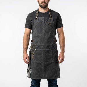 Tablier de barbecue en toile 12oz avec ouvre-bouteille intégré et anneau porte-serviette - Product Image 1
