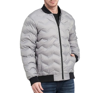 Abrigos de burbujas acolchados con estilo ondulado, cortavientos gris brillante, Parka Softshell personalizada de burbujas, chaqueta acolchada, chaquetas tácticas - Product Image 1