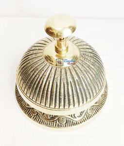 Cloche de bureau en laiton avec base en bois noir cloche de bureau de Table décorative pour appeler Service Restaurant hôtel réception cloche de bureau - Product Image 6