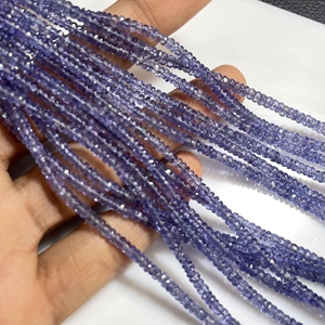 Wholesale 3mm Tanzanite Faceted Rondelle Shape Beads Fine Quality Gemstone Beads for Jewelry Making - Product Image 2