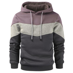 Sweat à capuche surdimensionné avec cordon de serrage pour hommes brodé de logo personnalisé pull de haute qualité à capuche en coton polyester à blocs de couleurs - Product Image 1