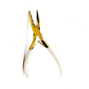 Kit d'outils professionnels pour extensions de cheveux en kératine, pinces micro-link en acier inoxydable 2 en 1 MIANBRO ZS-048 Gold 7 pouces - Product Image 2