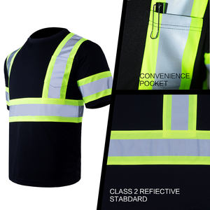 Camiseta de Trabajo de Seguridad Reflectante de Alta Visibilidad para Hombre, Tipo R Personalizada, Transpirable, de Poliéster Térmico, Impermeable, con Logotipo - Product Image 2