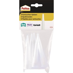 PFWKS Lot de 5 embouts de cartouche en plastique avec 1 capuchon PATTEX, bâtons de colle thermofusible, sac d'accessoires - Product Image 1
