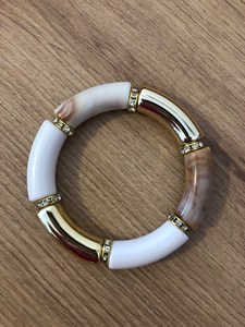 Pulsera Elástica Moderna Hecha a Mano para Mujer, Accesorios de Joyería Navideños con Cuentas de Resina Acrílica, Tubos y Dijes de Ángel - Product Image 5