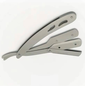 AANAIF Enterprises - Maquinilla de Afeitar Recta Reutilizable Ecológica con Logotipo Personalizado, Hoja de Acero Inoxidable Sólido para Barbería, Depilación - Product Image 3