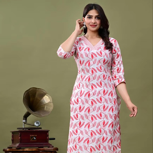 Kurti Largo de Alta Calidad, Estilo Pakistaní Indio, Diseño Bordado Elegante, Túnica Larga para Mujer para Uso Diario - Product Image 1