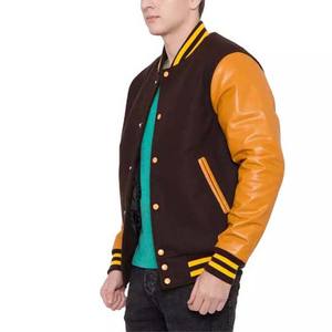 Fabricant OEM – Blouson d'hiver respirant en toile, laine et cuir pour homme, à manches longues, avec logo personnalisé – Qualité supérieure - Product Image 2