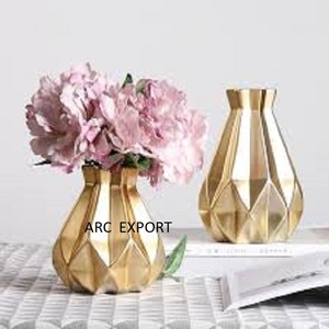 Golden & Flower Wedding Decoration New <b>Large</b> Stylish Decoration Flower <b>Vase</b> - Product Image 2