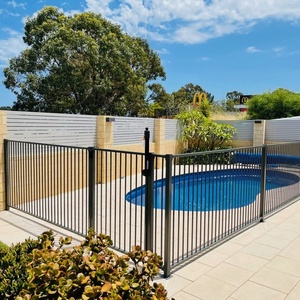 Panneaux de clôture métalliques en gros, haute sécurité, anti-escalade, ornementaux, temporaires, à lattes horizontales, durables, revêtement en poudre, personnalisés - Product Image 3