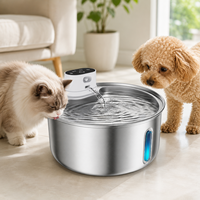 5,5L Kabelloser Automatischer Edelstahl-Trinkbrunnen für Haustiere, Wiederaufladbarer Intelligenter Trinkbrunnen für Katzen und Hunde OEM ODM