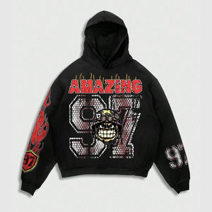 Ensemble survêtement décontracté pour homme, tendance hiver, 100 % coton, avec sweat-shirt et pantalon de survêtement à épaules tombantes et cordon de serrage - Product Image 2