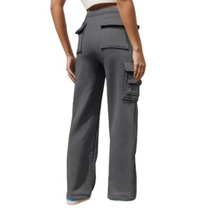 กางเกงวอร์มผู้หญิงทรงสแต็ค กระดุมผ่าหน้า กระเป๋าหลายช่อง ผ้าโพลีเอสเตอร์/คอตตอน สำหรับฤดูร้อน เหมาะสำหรับออกกำลังกาย ทรงคาร์โก้ ทรงจ็อกเกอร์ ผ้าฟลีซ เป็นมิตรกับสิ่งแวดล้อม - Product Image 6