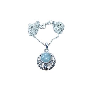 Tendencia 925 plata esterlina aguamarina piedra preciosa colgante joyería hecha a mano plata estilo bohemio colgante joyería para mujeres regalo niñas - Product Image 1