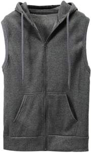 OEM logotipo personalizado de alta calidad de algodón y poliéster elegante Streetwear de los hombres de invierno sin mangas sudaderas con capucha de talla grande esencial gran oferta - Product Image 6