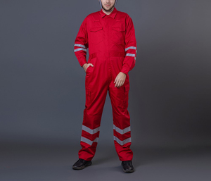 Pantalon de bavoir de travail haute visibilité OEM Bavoir global en coton tissé PE de protection Polyester de sécurité des travailleurs fendu réfléchissant lourd - Product Image 2