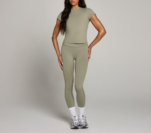 Camiseta de Algodón 100% Personalizada al por Mayor para Mujer, Camiseta Deportiva Transpirable con Cuello Redondo para Gimnasio - Product Image 4