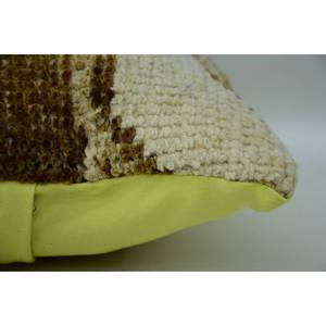 Beige Kilim Wool Pillow 14x14 Inch Decorative <b>Cushion</b> Vintage <b>Fluffy</b> Plant Leaves Woven Granny Square Patchwork for Floor - Product Image 4