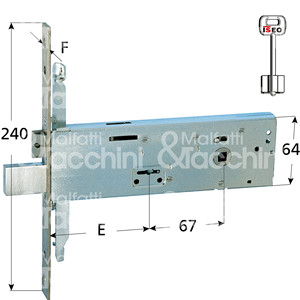 BLOQUEO DOBLE MAPA para triples bandas 4 giros y pestillo reversible, regulable y reemplazable Frontal Acero inoxidable 22X240 Mm 3 - Product Image 1