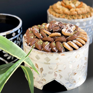 Handmade Luxury Mother of Pearl Tray Mother of Pearl <b>Cake</b> <b>Stand</b> for Arabian Mother of Pearl Inlaid Serving Trays - Product Image 6