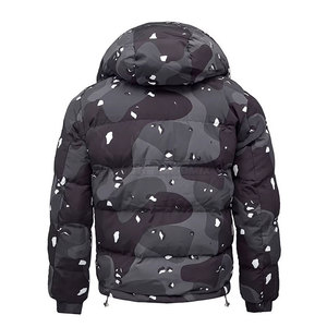 Veste matelassée pour homme en polyester avec logo personnalisé sur le devant, imperméable, pour usage extérieur, vente en gros - Product Image 6