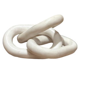 Meilleure table basse en marbre écologique de grande taille, design Art déco avec chaîne et nœuds pour la décoration de la maison et du bureau - Product Image 1